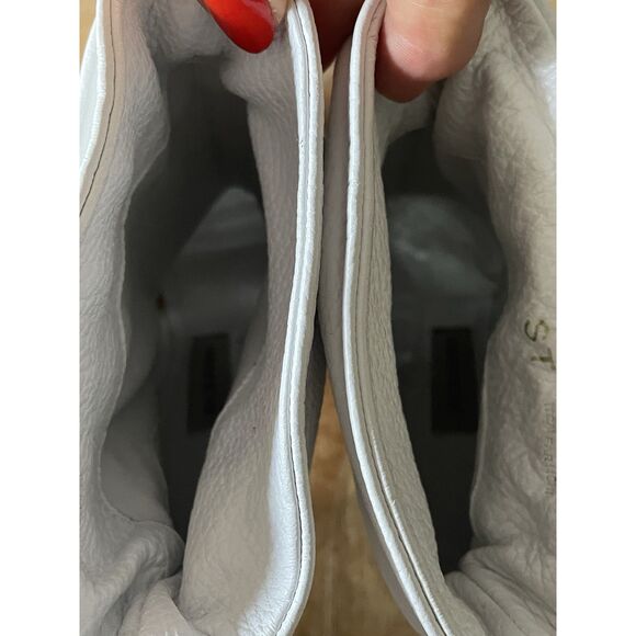 Burberry Italy White Leather Peep Toe Slouch Booties Stiletto Heels - Picture 7 of 15